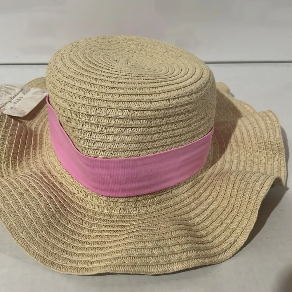 NEW Tommy Bahama Girl’s Woven Sun Hat with Bow Embellishment - Kids Sun Hat